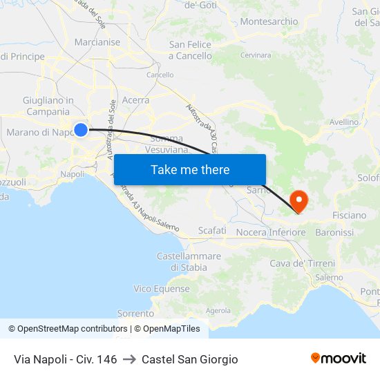 Via Napoli - Civ. 146 to Castel San Giorgio map