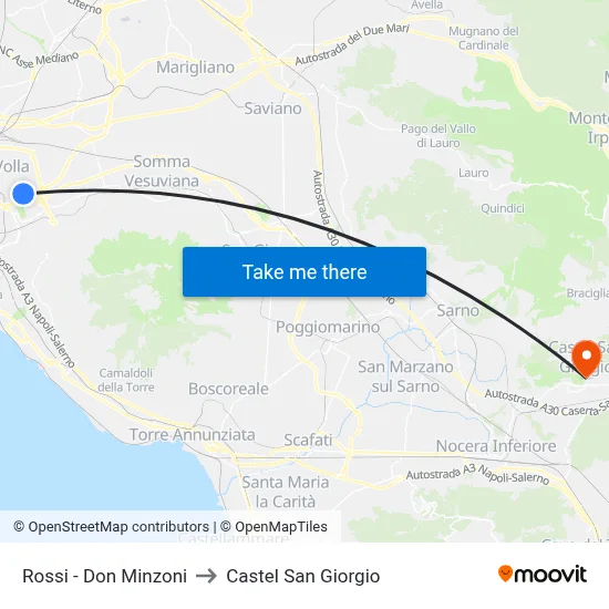Rossi - Don Minzoni to Castel San Giorgio map