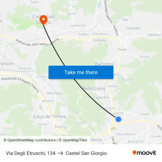 Etruscan Street, 134 to Castel San Giorgio map