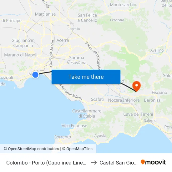 Colombo - Port (Line 1 - 4 Terminal) to Castel San Giorgio map