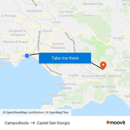 Campodisola to Castel San Giorgio map