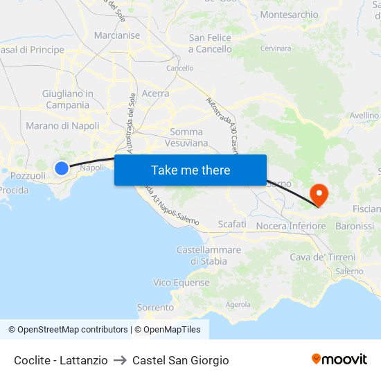 Coclite - Lattanzio to Castel San Giorgio map