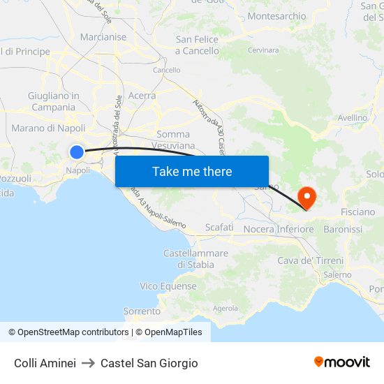 Colli Aminei to Castel San Giorgio map