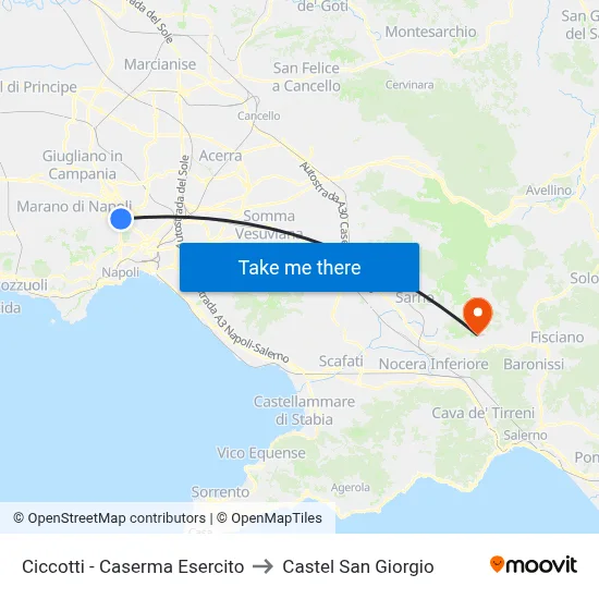 Ciccotti - Army Barracks to Castel San Giorgio map