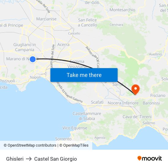 Ghisleri to Castel San Giorgio map