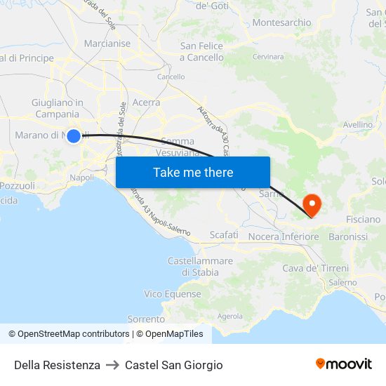 Della Resistenza to Castel San Giorgio map