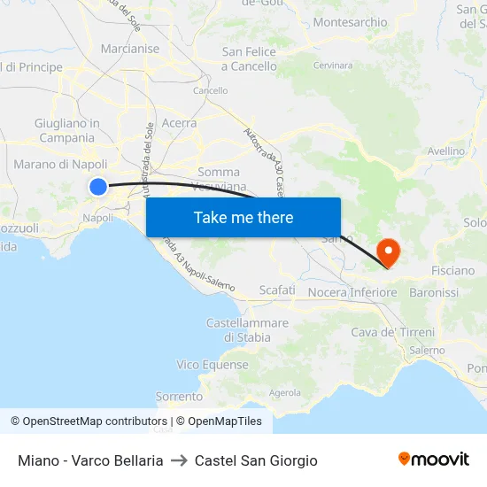 Miano - Bellaria Gate to Castel San Giorgio map