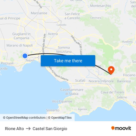 Rione Alto to Castel San Giorgio map