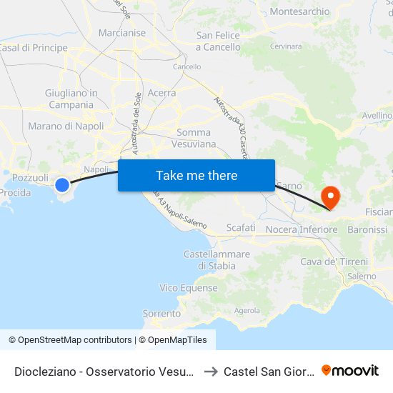 Diocleziano - Osservatorio Vesuviano to Castel San Giorgio map