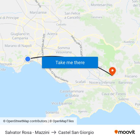 Salvator Rosa - Mazzini to Castel San Giorgio map