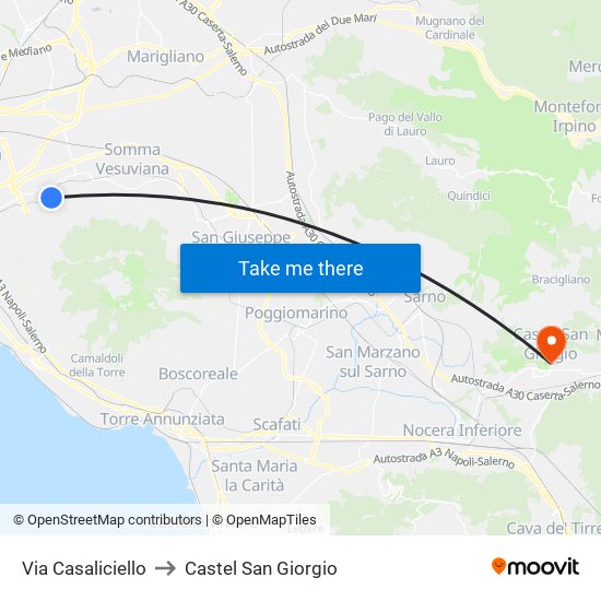Via Casaliciello to Castel San Giorgio map