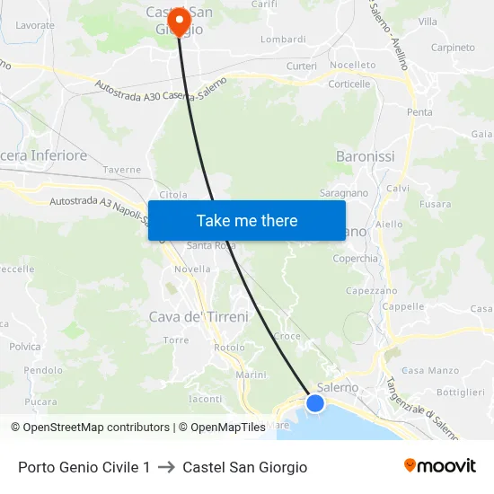 Civil Engineering Port 1 to Castel San Giorgio map