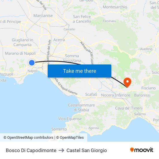 Bosco Di Capodimonte to Castel San Giorgio map