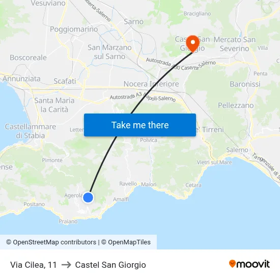 Cilea Street, 11 to Castel San Giorgio map