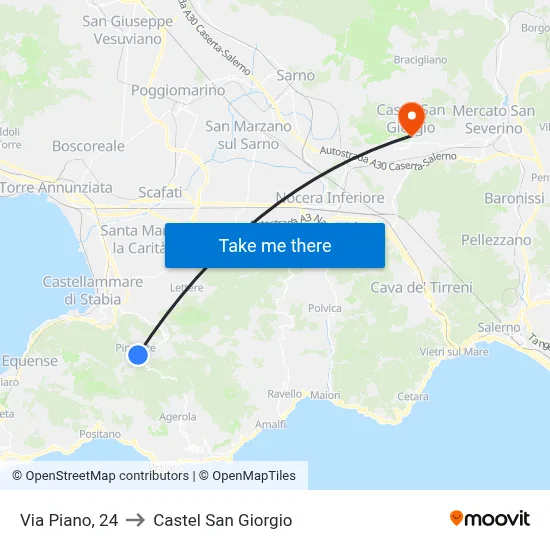Piano Street, 24 to Castel San Giorgio map