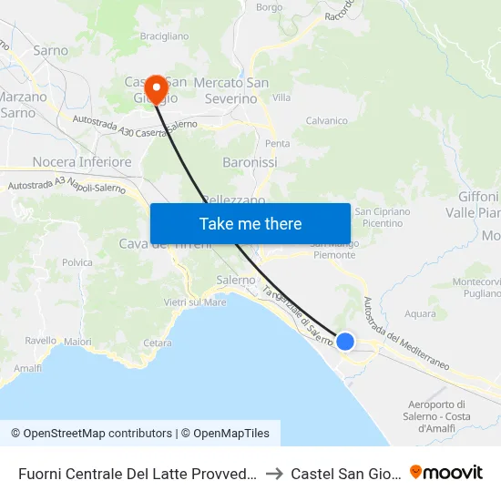 Fuorni Milk Plant Superintendent to Castel San Giorgio map