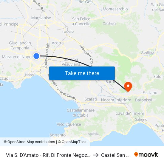 Via S. D'Amato - Rif. Di Fronte Negozio Record Linea to Castel San Giorgio map