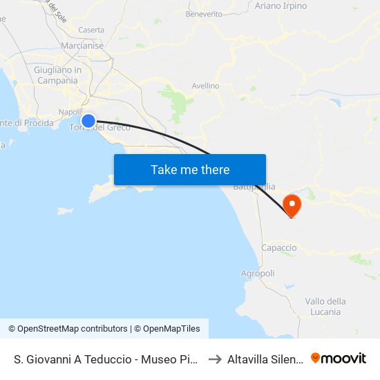 S. Giovanni A Teduccio - Museo Pietrarsa to Altavilla Silentina map