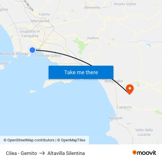Cilea - Gemito to Altavilla Silentina map