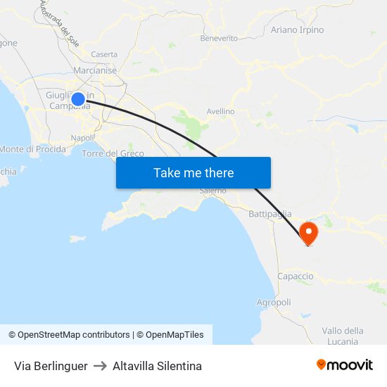 Via Berlinguer to Altavilla Silentina map