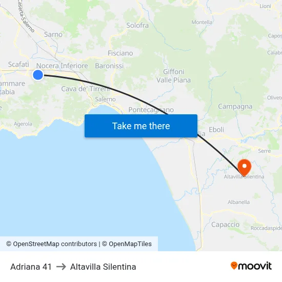 Adriana 41 to Altavilla Silentina map