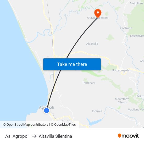 Asl Agropoli to Altavilla Silentina map