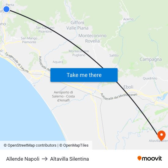 Allende Napoli to Altavilla Silentina map