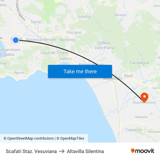 Scafati Staz. Vesuviana to Altavilla Silentina map