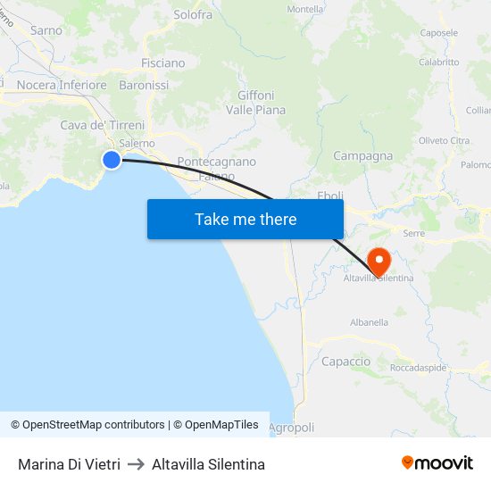 Marina Di Vietri to Altavilla Silentina map