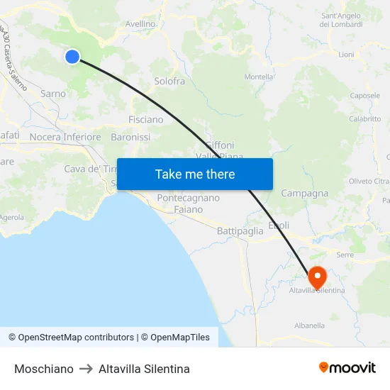 Moschiano to Altavilla Silentina map