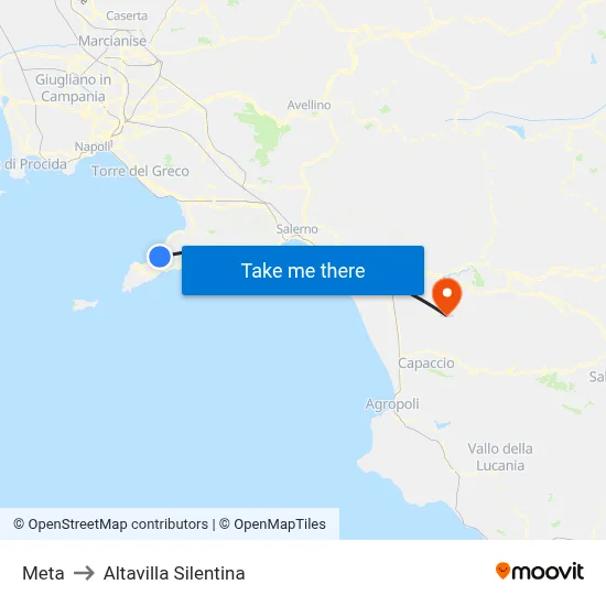 Meta to Altavilla Silentina map