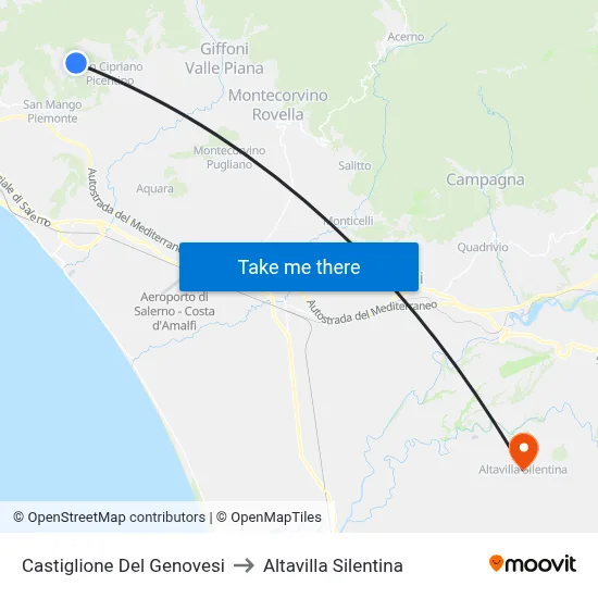 Castiglione Del Genovesi to Altavilla Silentina map