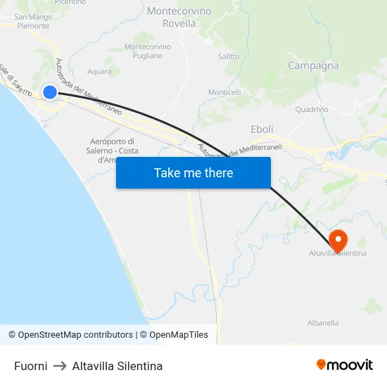 Fuorni to Altavilla Silentina map