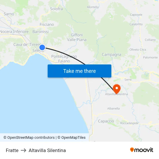 Fratte to Altavilla Silentina map