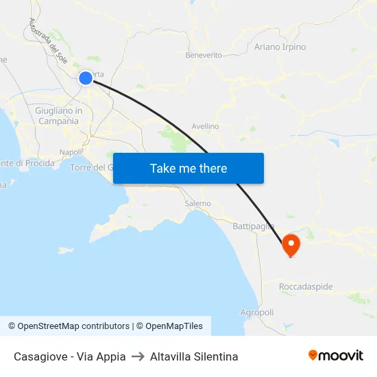 Casagiove - Appia Road to Altavilla Silentina map