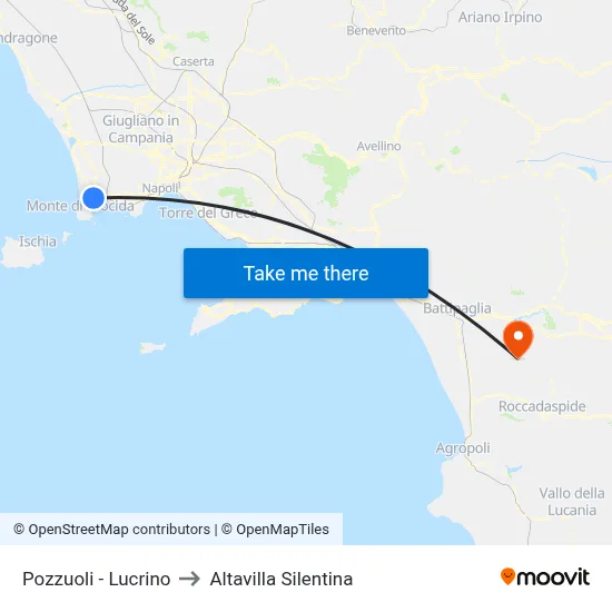 Pozzuoli - Lucrino to Altavilla Silentina map