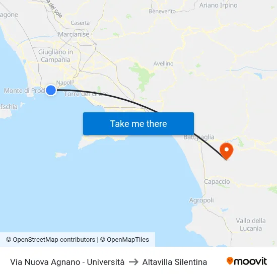New Agnano Street - University to Altavilla Silentina map