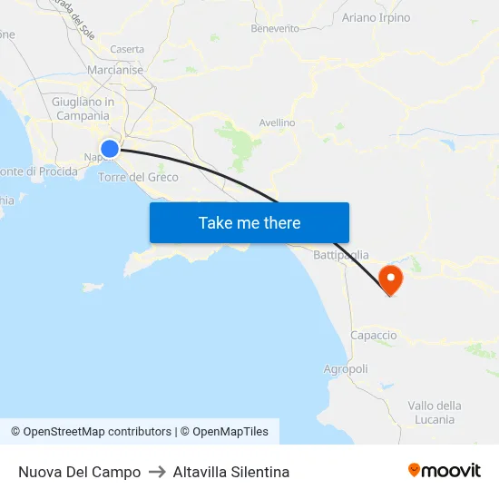 Nuova Del Campo to Altavilla Silentina map