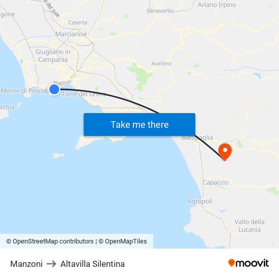 Manzoni to Altavilla Silentina map
