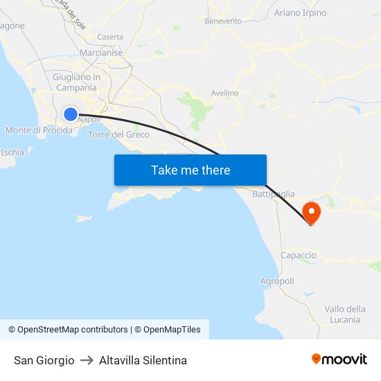 San Giorgio to Altavilla Silentina map