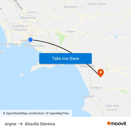 Argine to Altavilla Silentina map