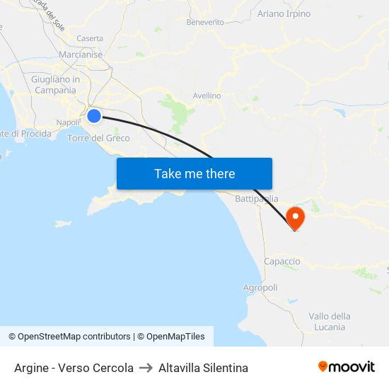 Argine - Verso Cercola to Altavilla Silentina map