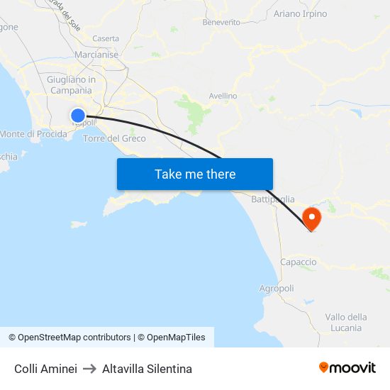 Colli Aminei to Altavilla Silentina map