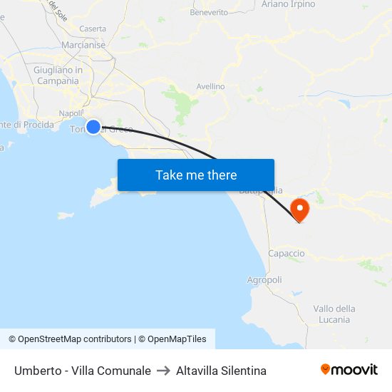 Umberto - Villa Comunale to Altavilla Silentina map