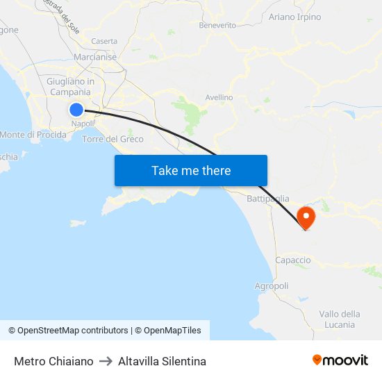 Metro Chiaiano to Altavilla Silentina map