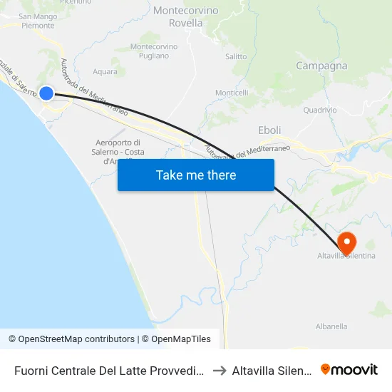 Fuorni Milk Plant Superintendent to Altavilla Silentina map