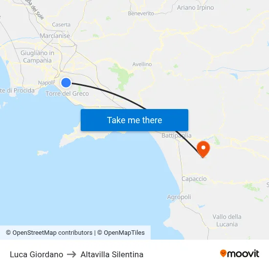 Luca Giordano to Altavilla Silentina map