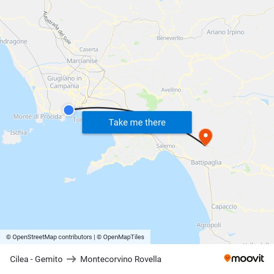 Cilea - Gemito to Montecorvino Rovella map