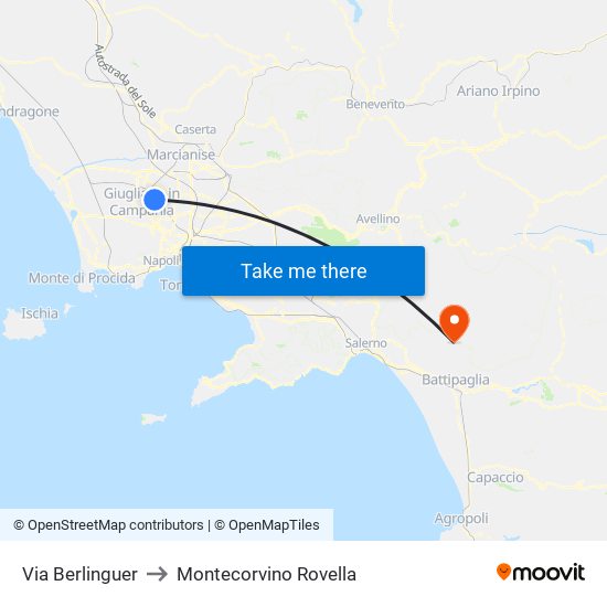 Via Berlinguer to Montecorvino Rovella map