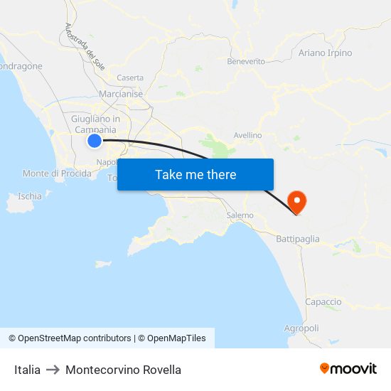 Italia to Montecorvino Rovella map